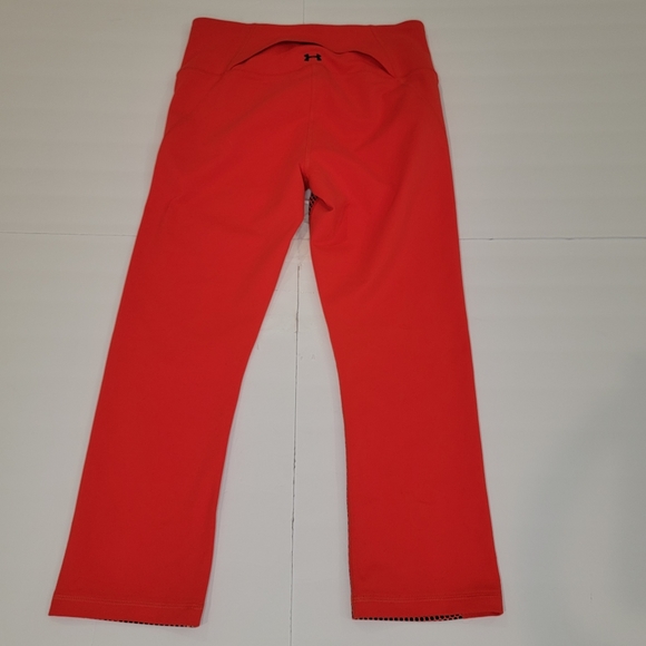 Under Armour HeatGear Hyper Orange Capri Leggings Style 1320551 Size Medium - Picture 11 of 12